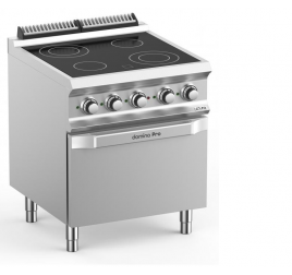 4 zónás üvegkerámia felületű MBM álló elektromos tűzhely elektromos sütővel GN2/1 (prémium)