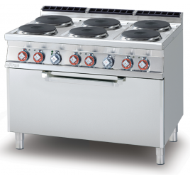 6 főzőlapos Lotus álló elektromos tűzhely elektromos statikus sütővel (1070x730x340 mm)