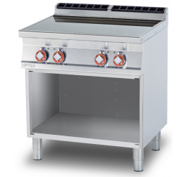 4 zónás üvegkerámia felületű Lotus álló elektromos tűzhely nyitott semleges tárolóval