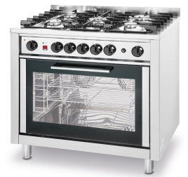 5 égőfejes Hendi álló gáztűzhely elektromos sütővel 