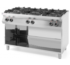 6 égőfejes Hendi álló gáztűzhely nyitott semleges tárolóval