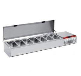 7x GN 1/3-as Diamond feltéthűtő felhajtható fedéllel, 180 cm