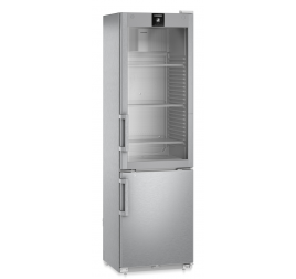 389 literes Liebherr üveg/teli ajtós kombinált hűtő-mélyhűtő szekrény - rozsdamentes külsővel