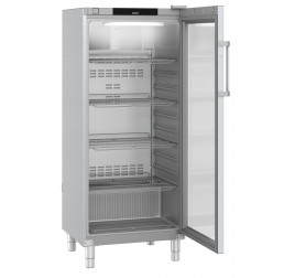 600 literes Liebherr üvegajtós hűtőszekrény - rozsdamentes külsővel (GN2/1)