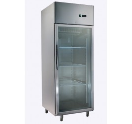 600 literes üvegajtós, rozsdamentes hűtőszekrény