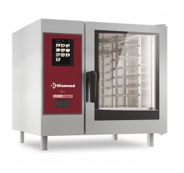 6 tálcás Diamond gázüzemű kombisütő, érintőképernyős, öntisztító rendszerrel, bojleres gőzbefecskendezéssel