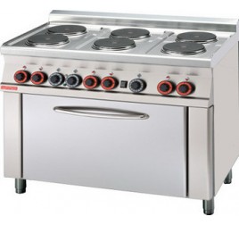 6 főzőlapos Lotus álló elektromos tűzhely elektromos statikus és grill sütővel