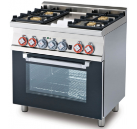 4 égőfejes Lotus álló gáztűzhely elektromos multifunkciós sütővel