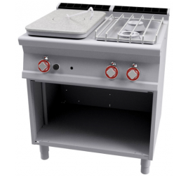 2 égőfejes 1 zónás francia lapos Lotus álló gáztűzhely nyitott semleges tárolóval