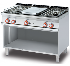 4 égőfejes 1 zónás francia lapos Lotus álló gáztűzhely nyitott semleges tárolóval
