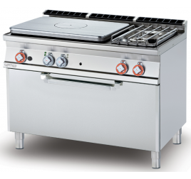 2 égőfejes 1 zónás francia lapos Lotus álló gáztűzhely gázüzemű statikus sütővel