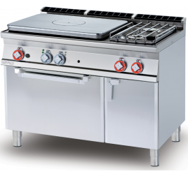 2 égőfejes 1 zónás francia lapos Lotus álló gáztűzhely gázüzemű statikus sütővel