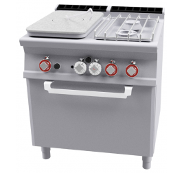2 égőfejes 1 zónás francia lapos Lotus álló gáztűzhely gázüzemű statikus sütővel