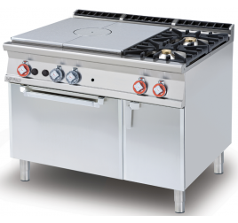 2 égőfejes 1 zónás francia lapos Lotus álló gáztűzhely gázüzemű statikus sütővel