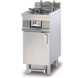 1x18 literes Lotus álló, elektromos olajsütő érintőképernyős vezérléssel, leeresztőcsappal