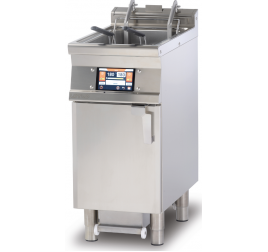 1x18 literes Lotus álló, elektromos olajsütő érintőképernyős vezérléssel, leeresztőcsappal