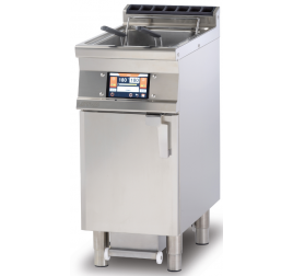 1x25 literes Lotus álló, elektromos olajsütő érintőképernyős vezérléssel, leeresztőcsappal