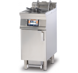 1x25 literes Lotus álló, elektromos olajsütő érintőképernyős vezérléssel, leeresztőcsappal