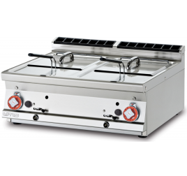 2x13 literes Lotus asztali, gázüzemű olajsütő leeresztőcsappal