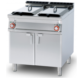 2x18 literes Lotus álló, gázüzemű olajsütő leeresztőcsappal