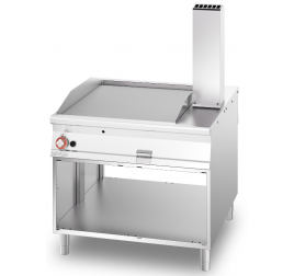 2 zónás Lotus álló gázüzemű rostlap sima, krómozott sütőfelülettel, átadó rendszerű nyitott semleges tárolóval