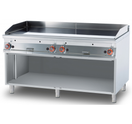 4 zónás Lotus álló gázüzemű rostlap sima, öntöttvas sütőfelülettel, nyitott semleges tárolóval