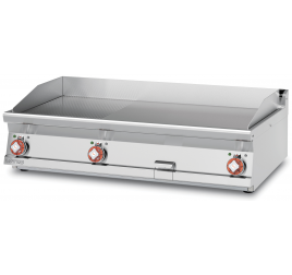 3 zónás Lotus asztali elektromos rostlap 2/3 sima, 1/3 bordázott, krómozott sütőfelülettel