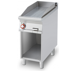 1 zónás Lotus álló elektromos rostlap bordázott, öntöttvas sütőfelülettel, nyitott semleges tárolóval