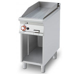 1 zónás Lotus álló gázüzemű rostlap bordázott, öntöttvas sütőfelülettel, nyitott semleges tárolóval