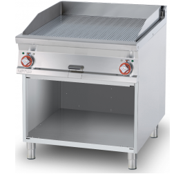 2 zónás Lotus álló elektromos rostlap bordázott öntöttvas sütőfelülettel, nyitott semleges tárolóval