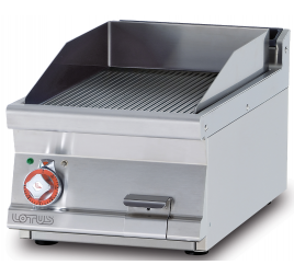 1 zónás Lotus asztali elektromos rostlap bordázott, krómozott sütőfelülettel