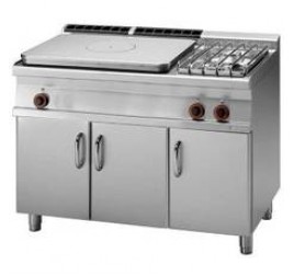 2 égőfejes 1 zónás francia lapos Lotus álló gáztűzhely nyitott semleges tárolóval