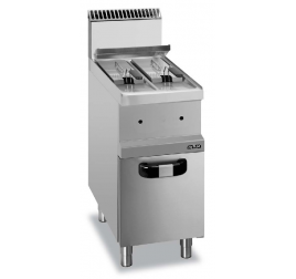 2x7 literes MBM álló, gázüzemű olajsütő leeresztőcsappal