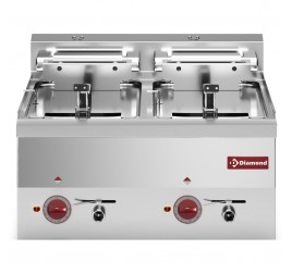 2x10 literes Diamond asztali, elektromos olajsütő leeresztőcsappal