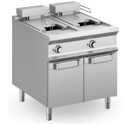 2x18 literes MBM álló elektromos olajsütő leeresztőcsappal