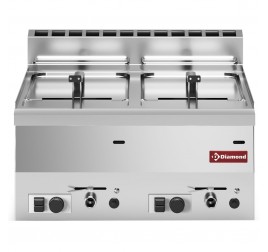 2x8 literes Diamond asztali, gázüzemű olajsütő leeresztőcsappal