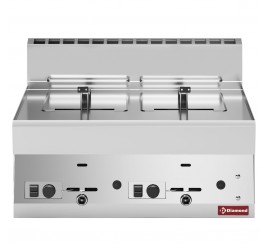 2x8 literes Diamond asztali, gázüzemű olajsütő leeresztőcsappal