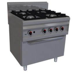 4 égőfejes álló gáztűzhely gázüzemű sütővel (GN 2/1)