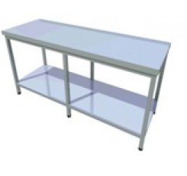 210x60 cm-es rozsdamentes munkaasztal alsó polccal