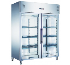 1400 literes üvegajtós rozsdamentes hűtőszekrény