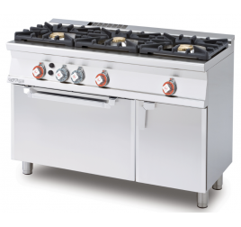 3 égőfejes Lotus álló gáztűzhely gázüzemű statikus és grill sütővel