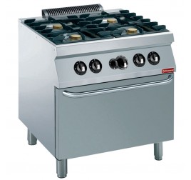 4 égőfejes Diamond álló gáztűzhely gázüzemű sütővel GN2/1