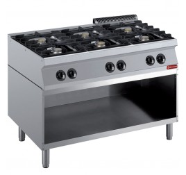 6 égőfejes Diamond álló gáztűzhely nyitott semleges tárolóval