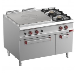 2 égőfejes 1 zónás francia lapos Diamond álló gáztűzhely gázüzemű sütővel GN2/1