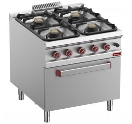 4 égőfejes Diamond álló gáztűzhely gázüzemű sütővel GN2/1
