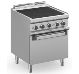 4 zónás teljes főzőlapos MBM álló elektromos tűzhely elektromos sütővel GN2/1