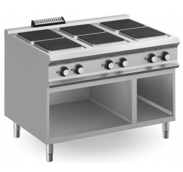 6 főzőlapos MBM asztali elektromos tűzhely nyitott semleges tárolóval