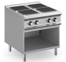 4 főzőlapos MBM álló elektromos tűzhely nyitott semleges tárolóval