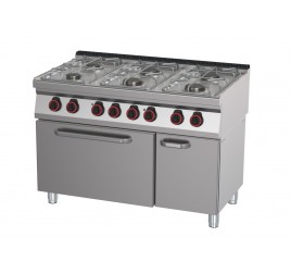 6 égőfejes RedFox gáztűzhely elektromos statikus sütővel GN2/1