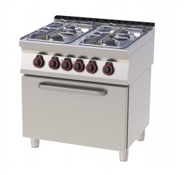 4 égőfejes RedFox álló gáztűzhely elektromos statikus sütővel GN2/1